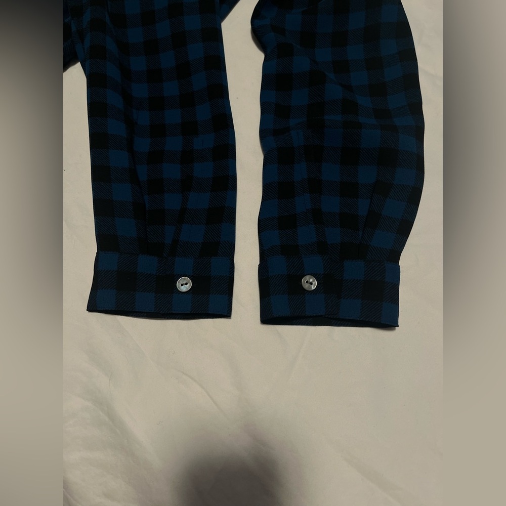 J. JILL Women’s Blue/ Black Checkered Classic Button Up Shirt Dress Size M - Picture 11 of 15